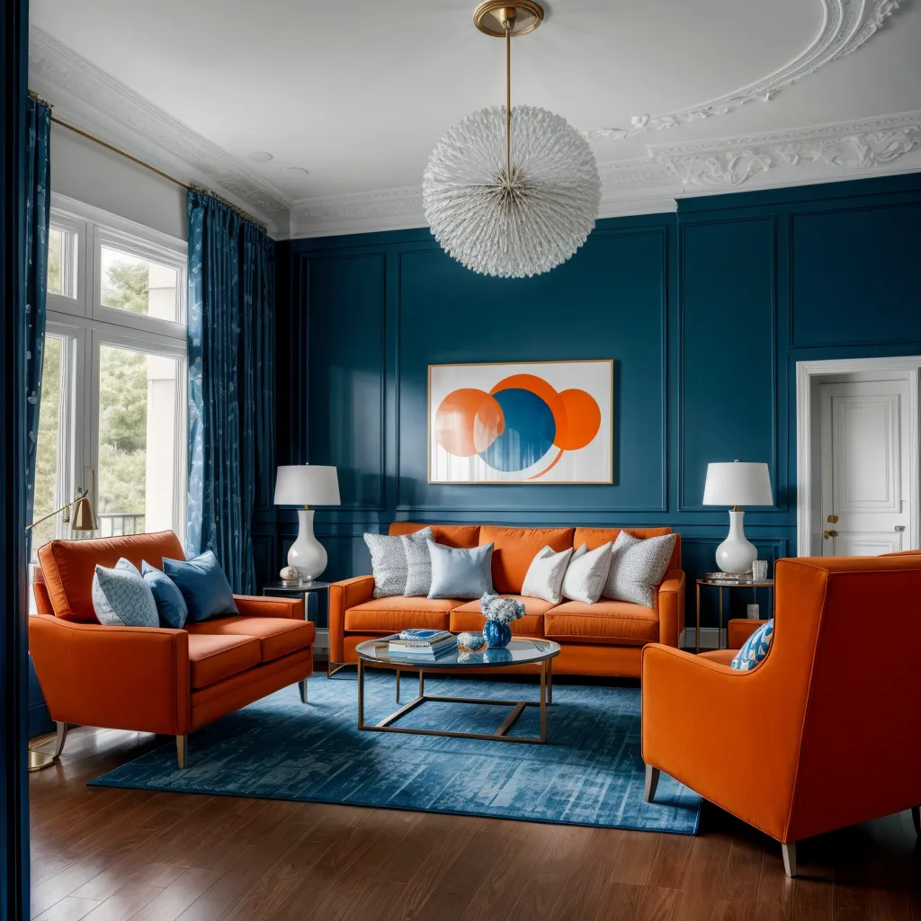 blue orange living room 2